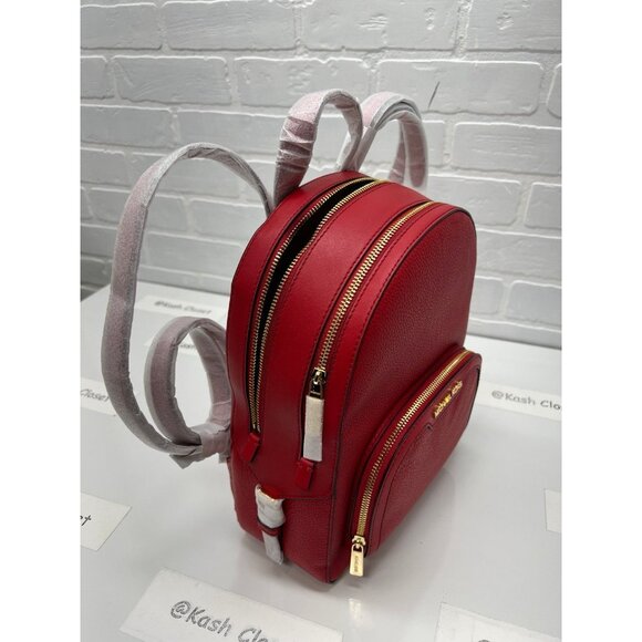 Michael Kors backpack jaycee medium pebbled leather bag bright red main image 9